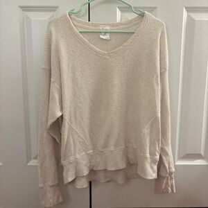 Aerie Cream V-Neck Sweater